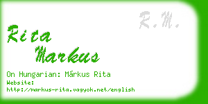 rita markus business card
